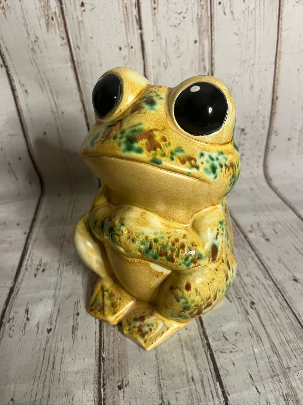 Vintage Handmade Ceramic Frog Speckled Frog